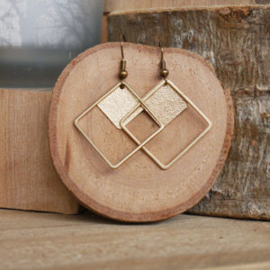 Frosted vierkant duo groot - goud