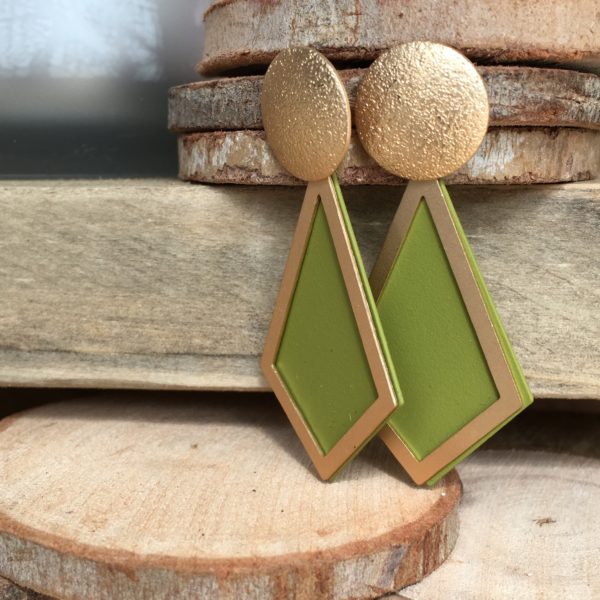 Symmetrische berubberde ruit - goud/kaki