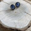 Cabochon oorsteker hars in combinatie met goudvlokken - Afbeelding 6