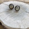 Cabochon oorsteker hars in combinatie met goudvlokken - Afbeelding 3