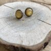 Cabochon oorsteker hars in combinatie met goudvlokken - Afbeelding 4
