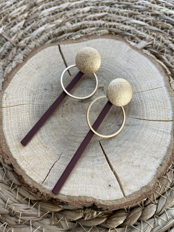 Frosted oorsteker met lange staaf en cirkel - Afbeelding 2