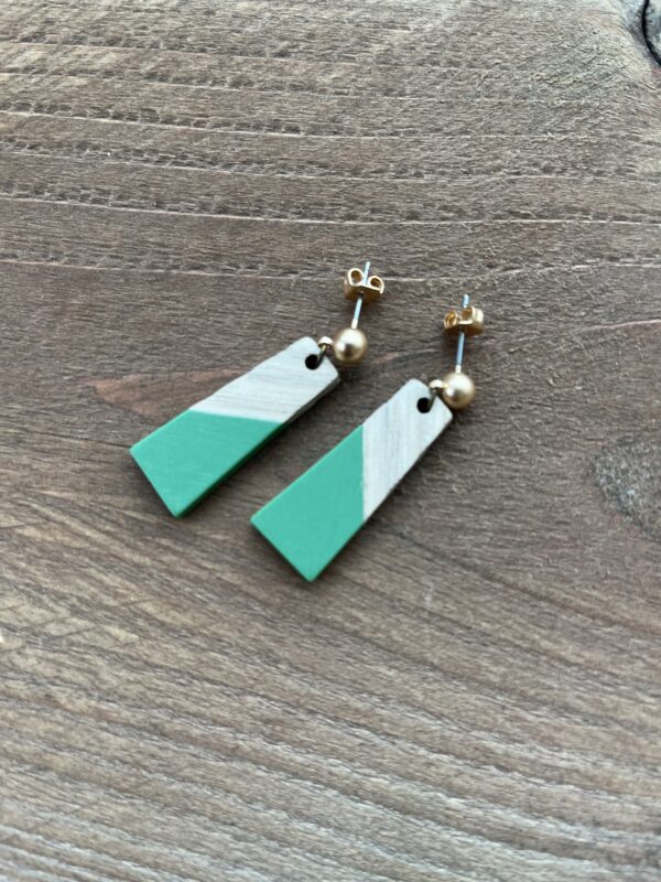 Houten trapezium duo - groen