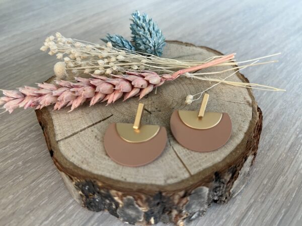 Staaf-oorsteker met gevuld half maantje en frosted cirkel - Afbeelding 4