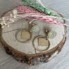 Cabochon oorsteker hars met goudvlokken en frosted vierkant - Afbeelding 7