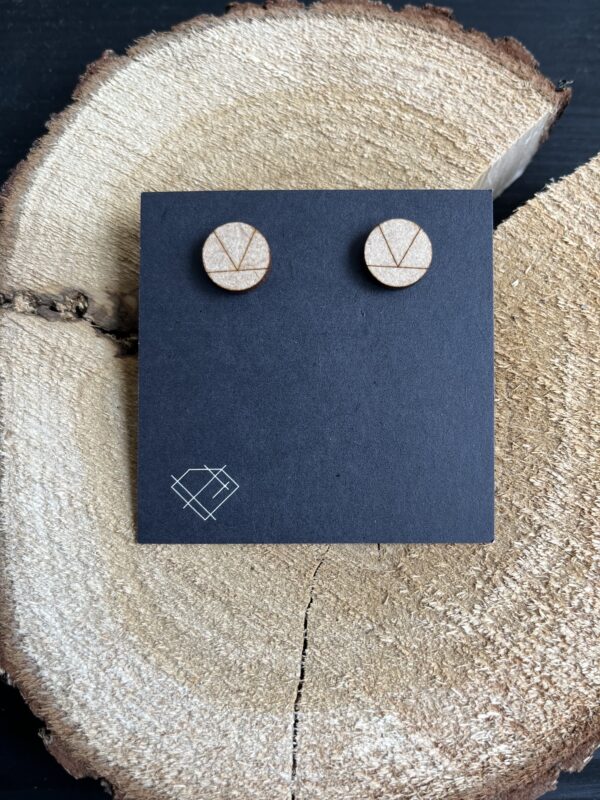 geometrisch houten oorsteker - 001