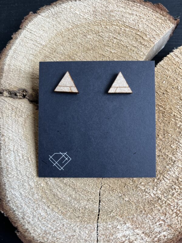 geometrisch houten oorsteker - 004